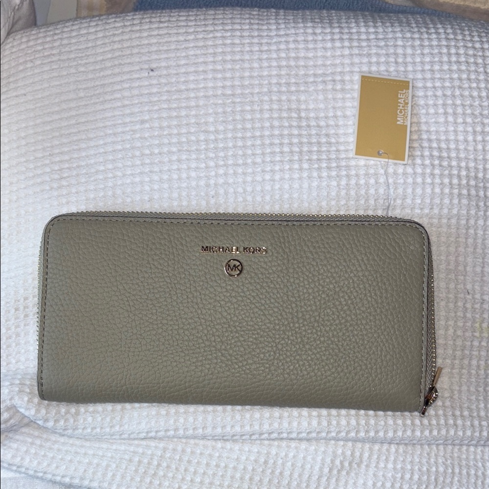 Michael Kors Olive Green Leather Wallet